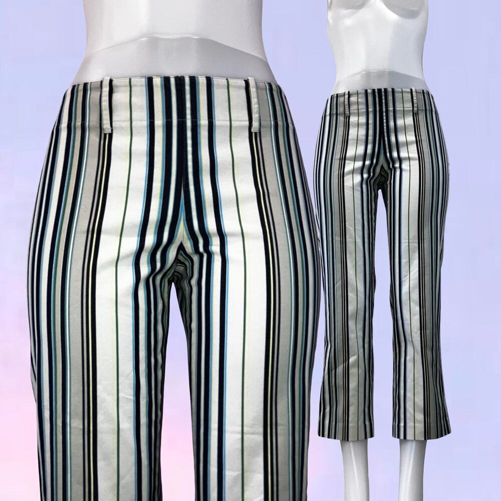 Vintage 90s y2k striped cropped capri pants